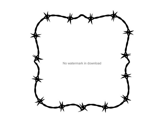 Barbed Wire Frame Svg File Barbed Wire Frame Clipart Barbed Etsy