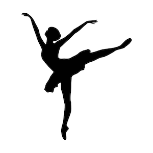 Ballerina Silhouette: Dancer SVG, DXF, PNG Clipart (Digital Download)