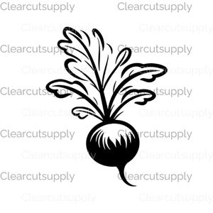Black and White Beet Root Clipart: Sublimation Design (Digital Download)
