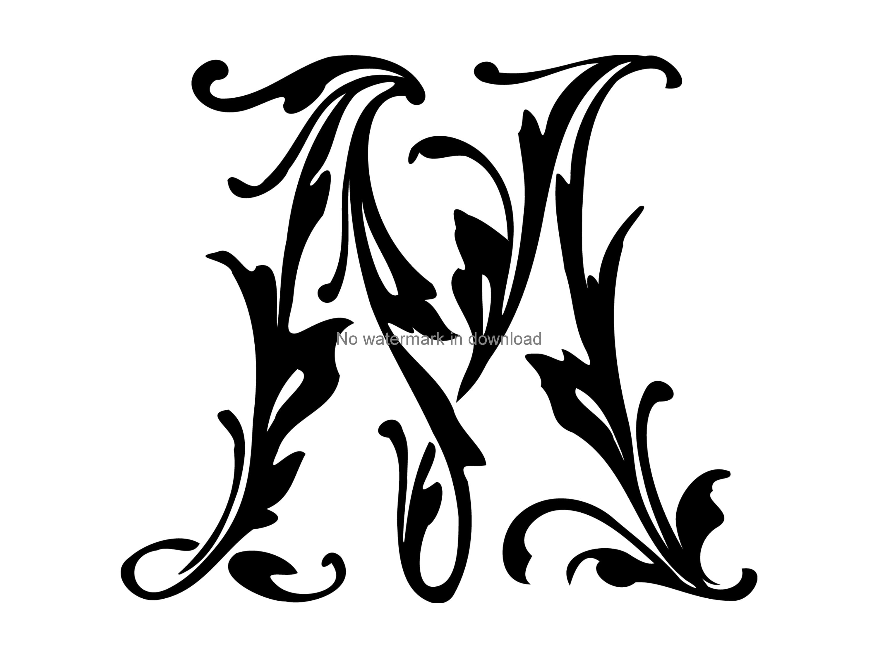 Download Fancy Monogram Font Svg Font Cutting File L Monogram File Etsy
