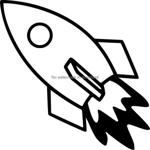 Rocketship SVG Clipart: Cutting, Engraving, T-Shirt Design (Digital Download)