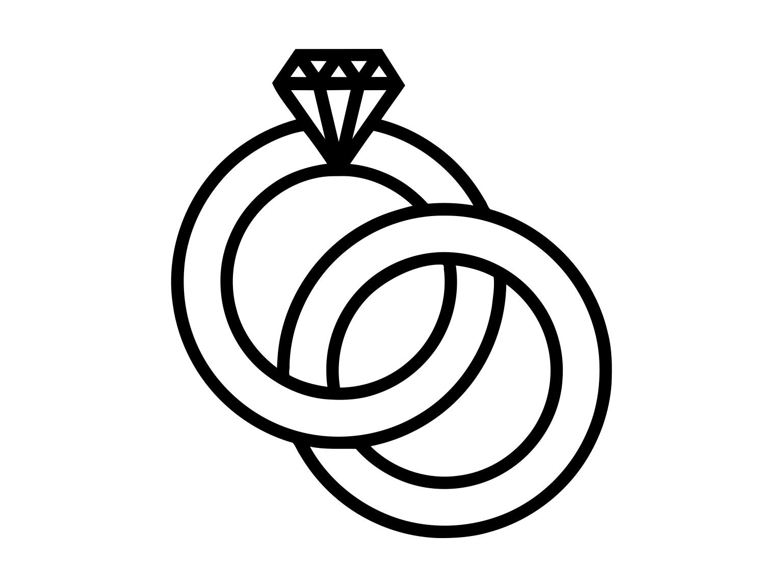 Free Wedding Ring Cliparts The Cliparts - Wedding Ring Black And White, HD  Png Download - kindpng