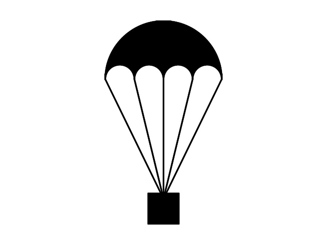 Parachute Svg Silhouette Cutting File Clipart SVG DXF Jpg Png Psd