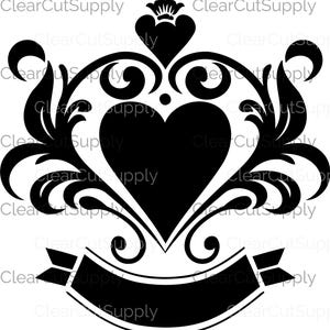 Elegante dekorative Designs mit Herz-Thema für Sublimation und Clipart Sofortiger Download