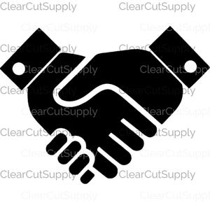 Icona stretta di mano in grassetto - Semplice clipart monocromatica per partnership e collaborazione - Download immediato per design a sublimazione
