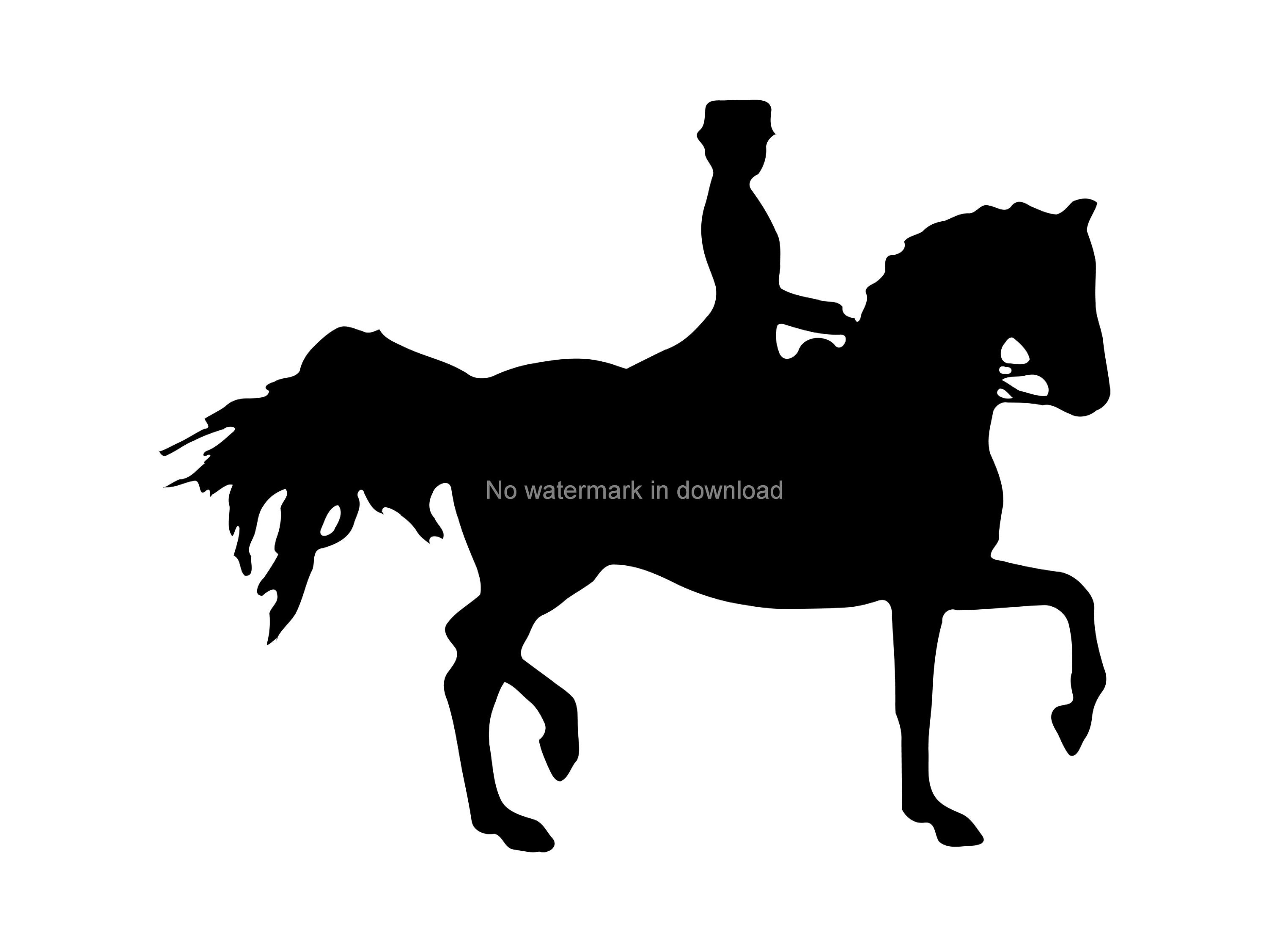 Horse Riding Clipart Black And White