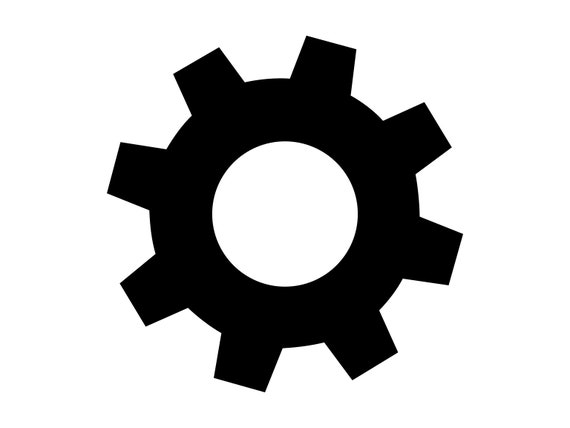 Gear Svg Gears Silhouette Clipart Dxf Gear Vector Silhouette - Etsy