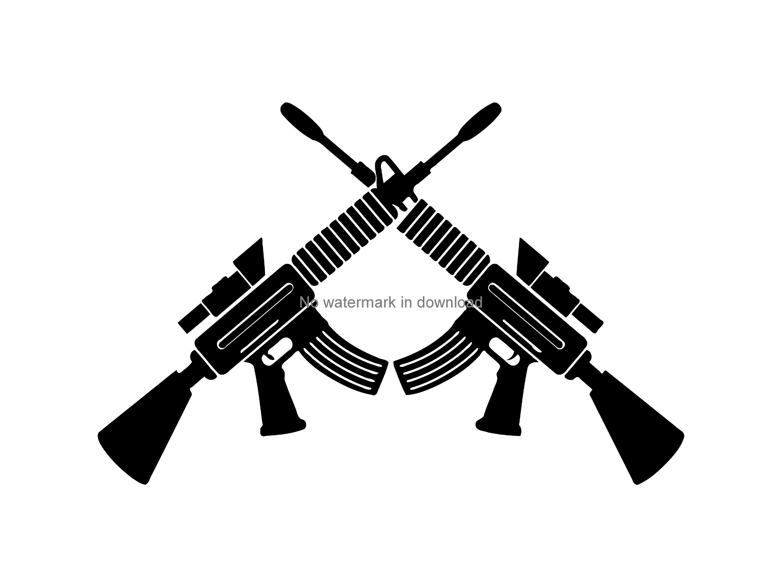Automatic Weapons Svg Vector Weapons Dxf File Guns Svg Etsy