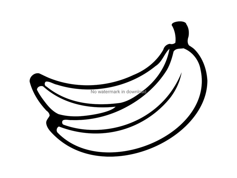 Banana Clipart Image Banana Vector Banana Silhouette Svg Banana Cutting Image Fruit Digital Clip Art Banana Svg Cutting File Fruit Svg