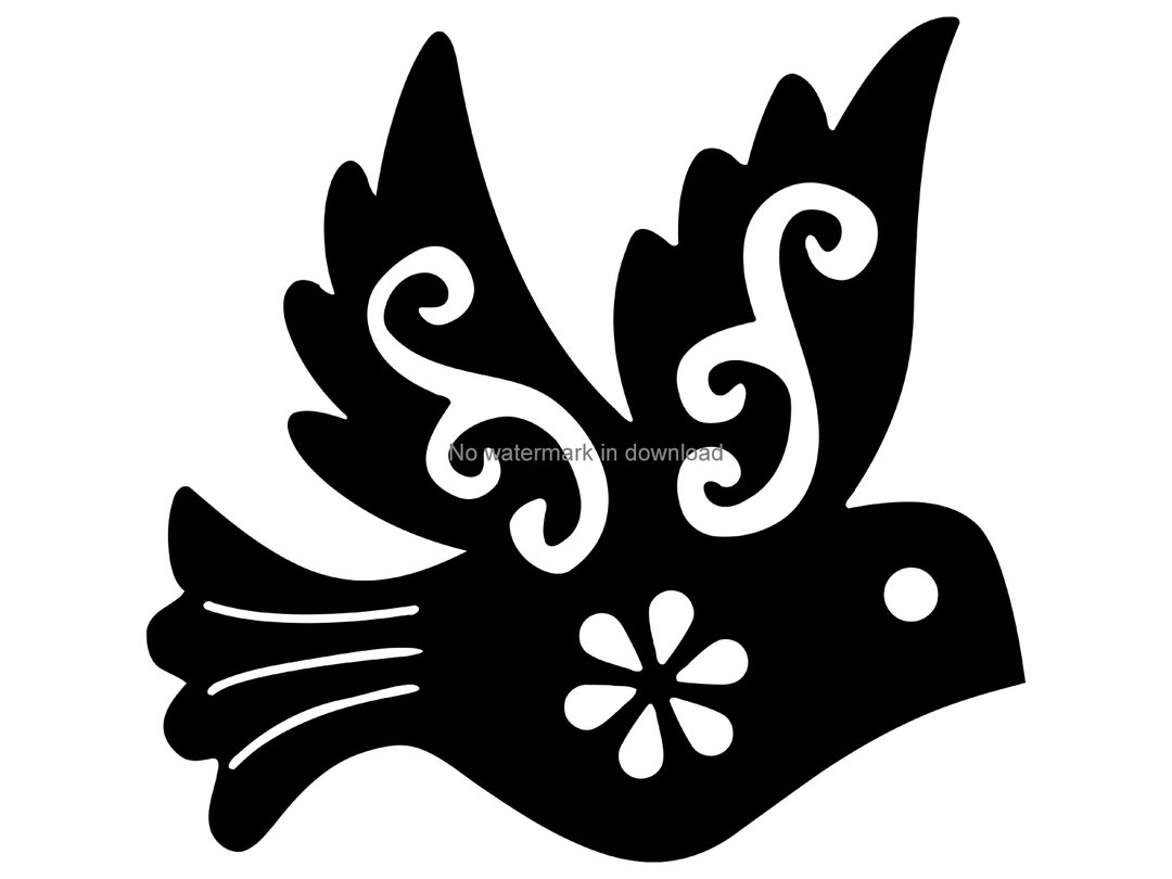 Ornamental Bird Iron on Svg, Ornamental Bird Cutting Files, Ornamental Bird Svg Files