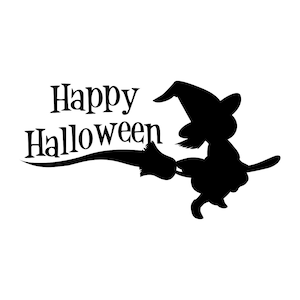Happy Halloween Witch SVG: Scrapbooking Clip Art (Digital Download)