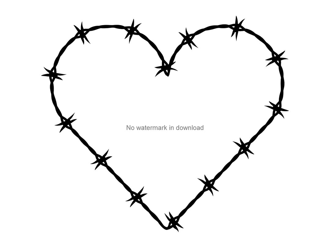 Barbed Wire Heart Png, Barbed Wire Heart Files for Cutting, Barbed Wire