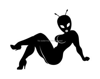 Alien Lady, Image de coupe, Alien Lady, Clipart Svg, Alien Lady, Svg Files, Alien Lady, Clipart imprimable