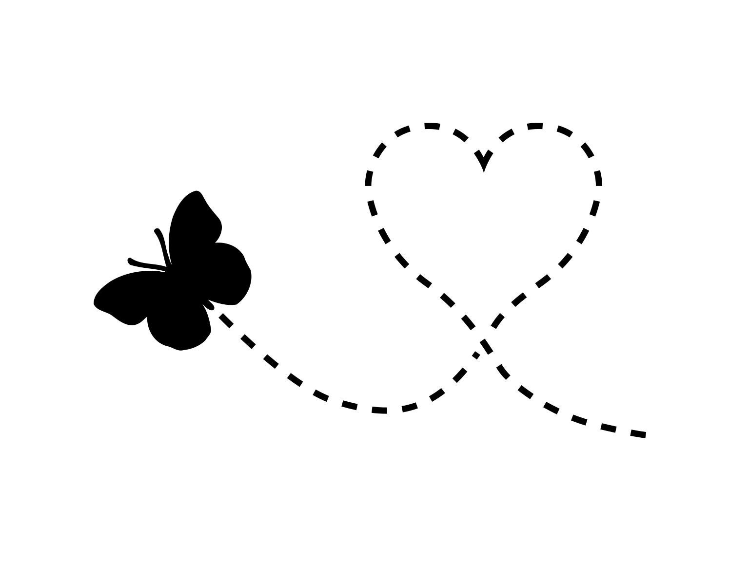 Butterfly Flying Outline Clipart