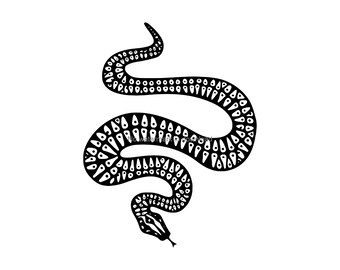 Snake SVG Cut File: T-Shirt Design, Engraving (Digital Download)