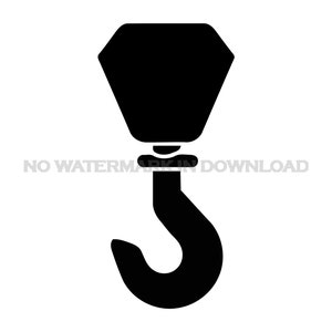 Puede incluir: Gancho de metal negro con una parte superior hexagonal. El gancho está diseñado para levantar objetos pesados.