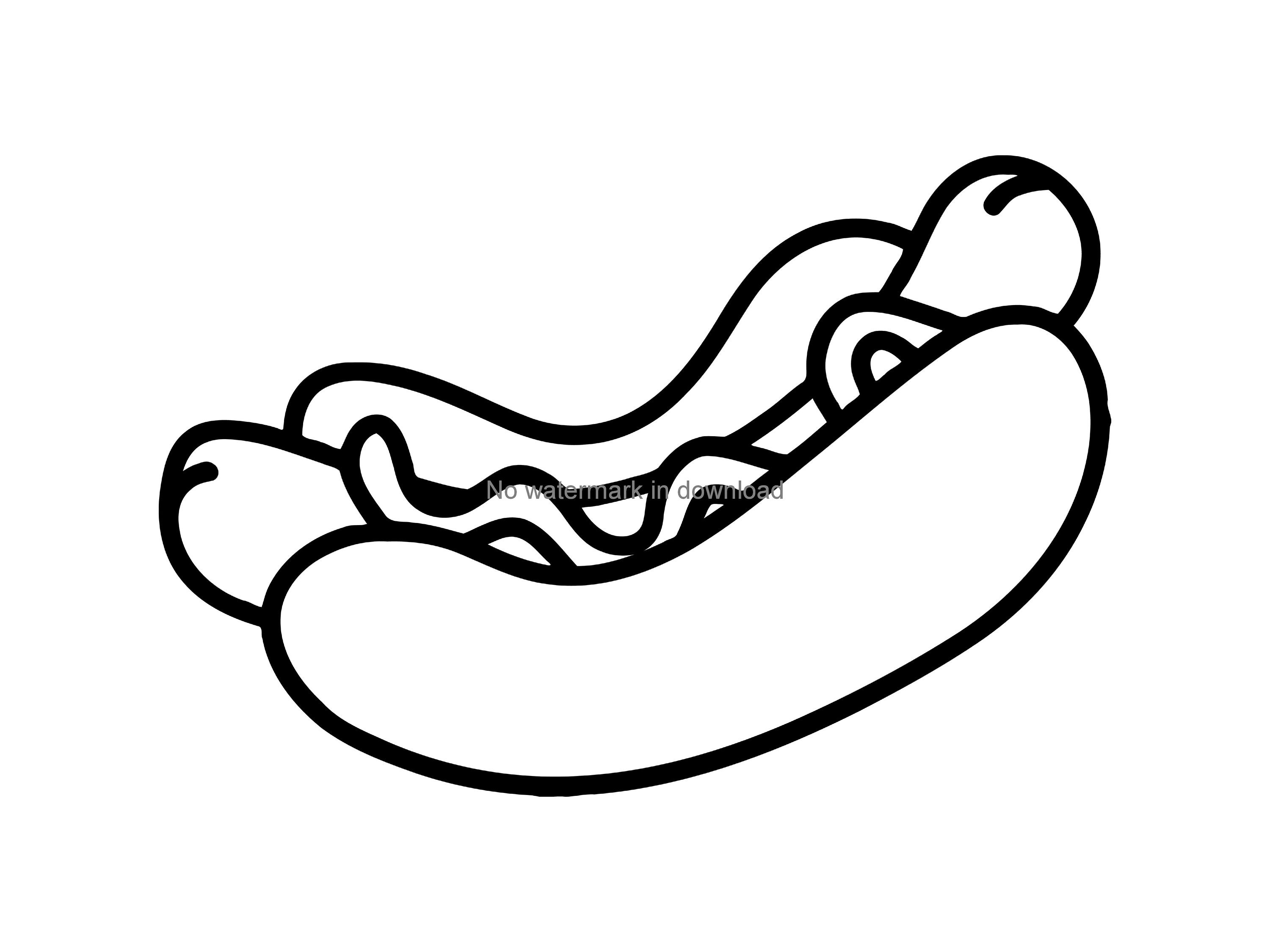 Hot Dog Svg Design Hot Dog Digital Clip Art Hot Dog Vector | Etsy