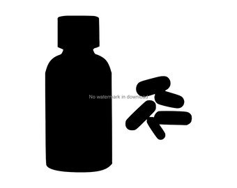 Medicine Bottle SVG: Medication Clipart, Cutting File (Digital Download)