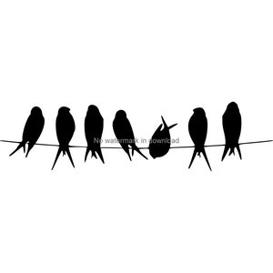 Birds on Wire SVG Cut File: Vector Clipart (Digital Download)