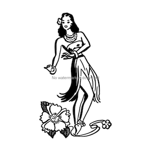 Hula Svg Download, Hula Dancer Svg, Hula Girl Png, Hawaii Clip Art Svg, Hula Files For Cutting, Hawaiian Svg Png Dxf