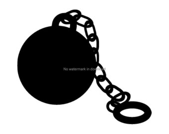 Walking With A Ball And Chain  Great PowerPoint ClipArt for