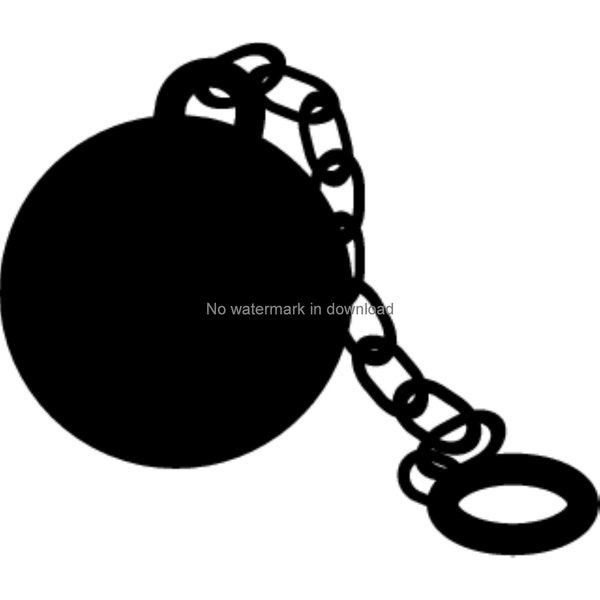 Ball and Chain Svg, Ball And Chain Silhouette Files, Ball And Chain Image, Ball And Chain Digital Clip Art, Ball And Chain Vector Image