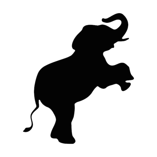 Elephant Silhouette Clipart: SVG, PNG, DXF Files (Digital Download)