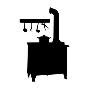 Stufa Svg Cucina retrò Forno SVG Svg Taglio File Vintage Clipart SVG DXF jpg png psd Incisione laser Immagine vettoriale Clip Art Taglio Vinile File