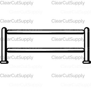Clipart de guarda-corpo horizontal minimalista para download instantâneo e design de sublimação - Linhas limpas e estilo funcional