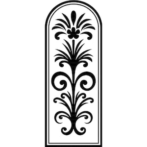 Verziertes Schwarz Weiß Blumen Motiv Design für Sublimation und Clipart Download - Elegante Dekorative Kunst