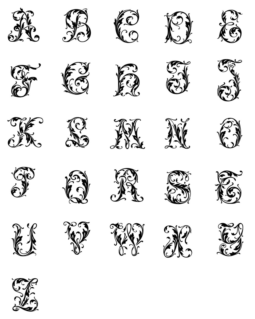 Scroll Monogram Svg Clip Art, Scroll Monogram Cut Files, Scroll ...