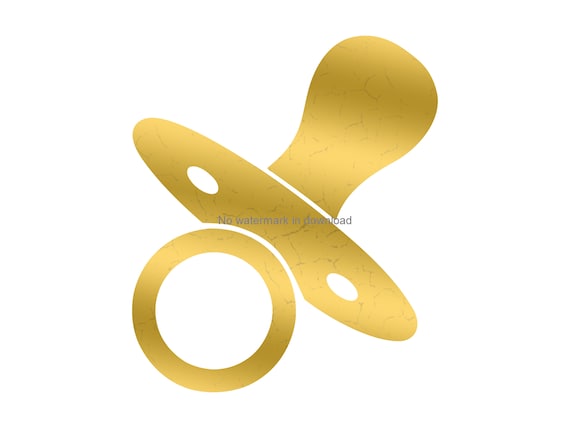Gold Foil Pacifier Clipart: Baby Shower Graphics (Digital Download)
