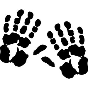 Hand Print Svg, Painted Hand Print Svg, Handprint Silhouette Cutting File, Dxf Svg Eps Png Pdf Download, Hand Clipart Vector Image