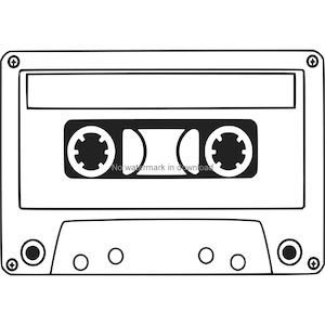 Cassettebandje Svg Vector, Cassettebandje Clipart Afbeelding, Cassettebandje Svg Dxf png, Cassettebandje Strijkijzer op Svg, Muziek Svg, Muziek Png Afdrukbaar