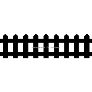 Picket Fence Svg, Fence Vector, Garden Border Digital Cut File, Fence Clip Art Svg, Fence Border Download, Garden Border Vector Files