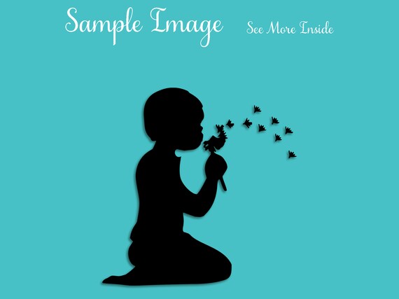 Download Little Boy Svg Boy Child Svg Dandelion Silhouette Cutting File Etsy
