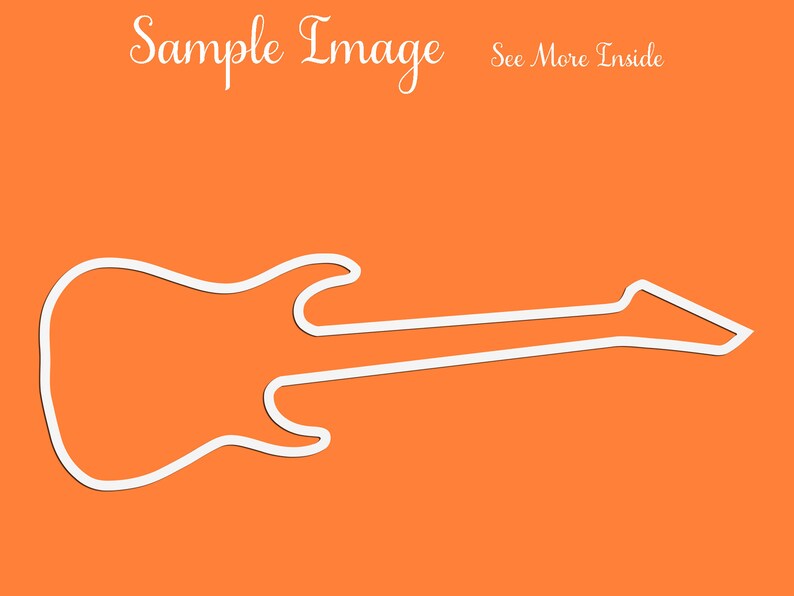Guitar Outline Printable Clipart Guitar Outline Image File - Etsy