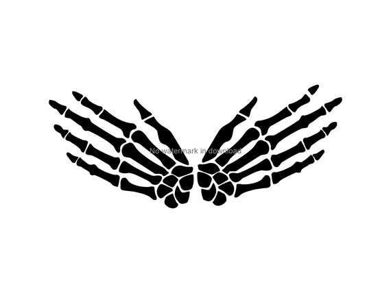 Hand Bones Svg Cut Files Skeleton Hands Png Clipart Image Etsy