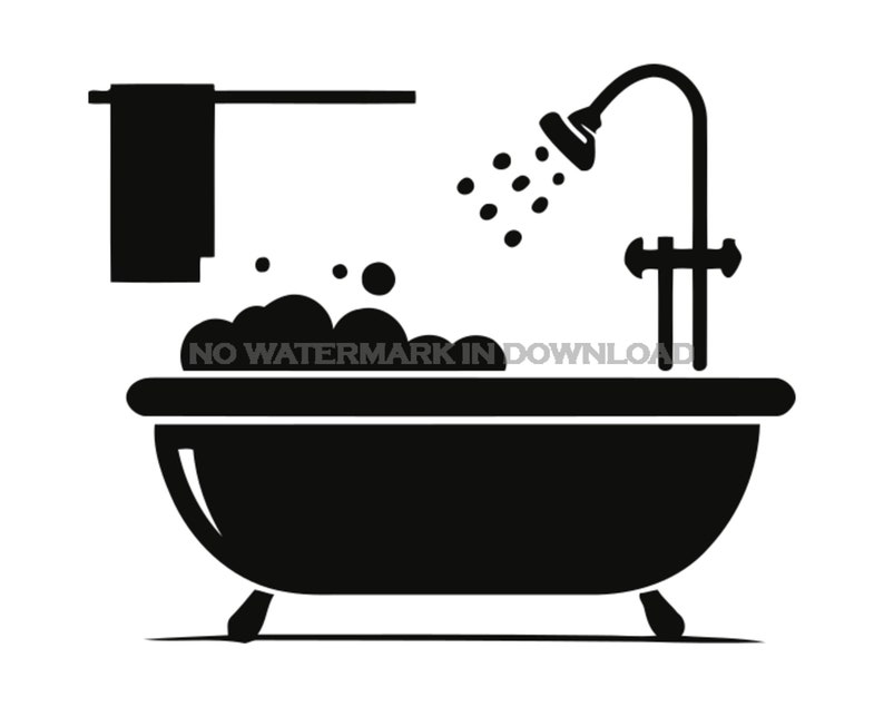 Vintage Clawfoot Tub Clipart for Bathroom Decor Commercial Use Etsy