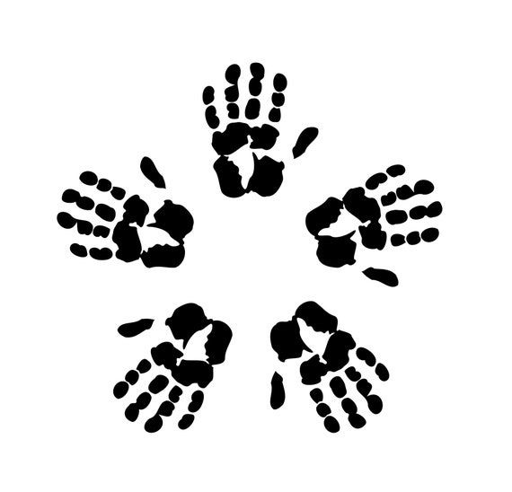 Download Hand Print Clip Art Svg Cutting Image File Kids Hands Png Etsy