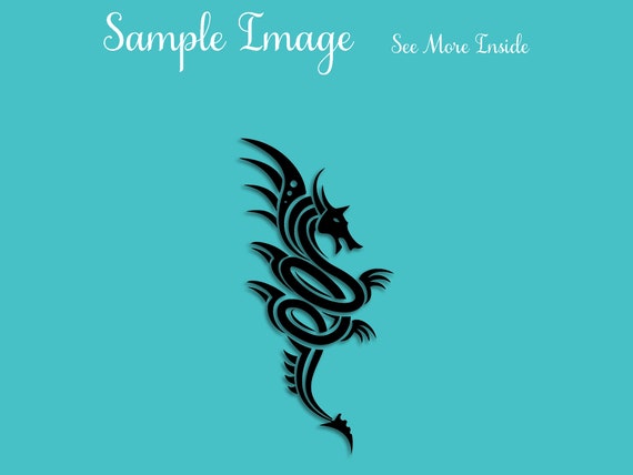 Dragon Clip Art Dragon Svg Dragon Vector Files Tribal Etsy