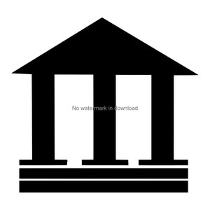 Bank Building SVG: Vector Cut File Clipart (Digital Download)