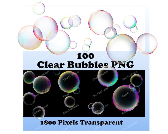 100 Clear Bubbles Transparent PNG Photography Overlay 1800 Pixels Clipart Image Digital Download File