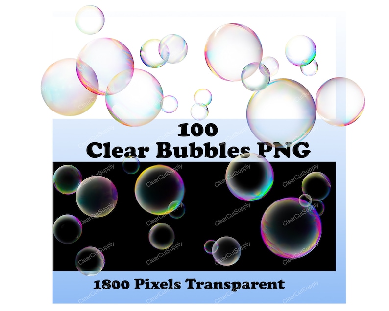 100 Clear Bubbles Transparent PNG Photography Overlay 1800 Pixels Clipart Image Digital Download File image 1