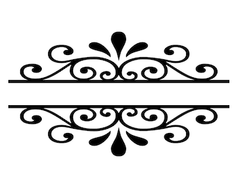 Scroll Flourish Border SVG: Decorative Divider Cutting File (Digital Download)