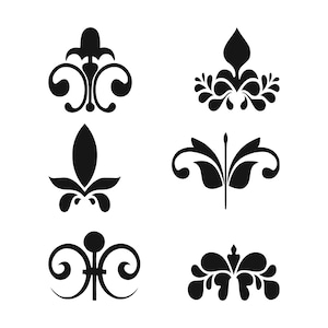 Floral Flourish Svg Flourish Swirl Svg Floral Template Flourish Cutting File Clipart Svg Dxf Png Art Cnc Laser Cut File Vector, Engraving
