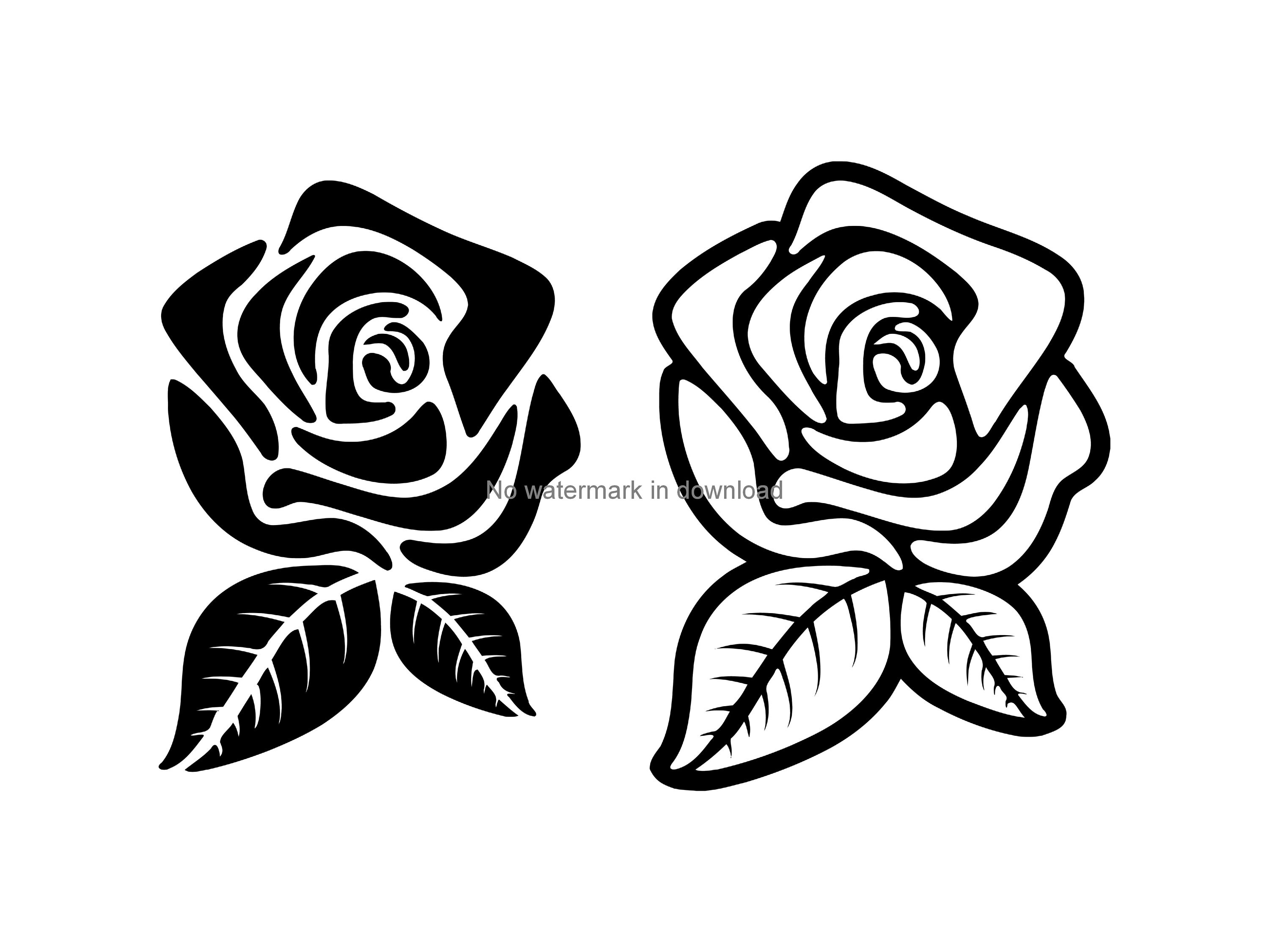 Download Rose Svg Rose Silhouette Image Rose Outline Image Rose Clip Etsy