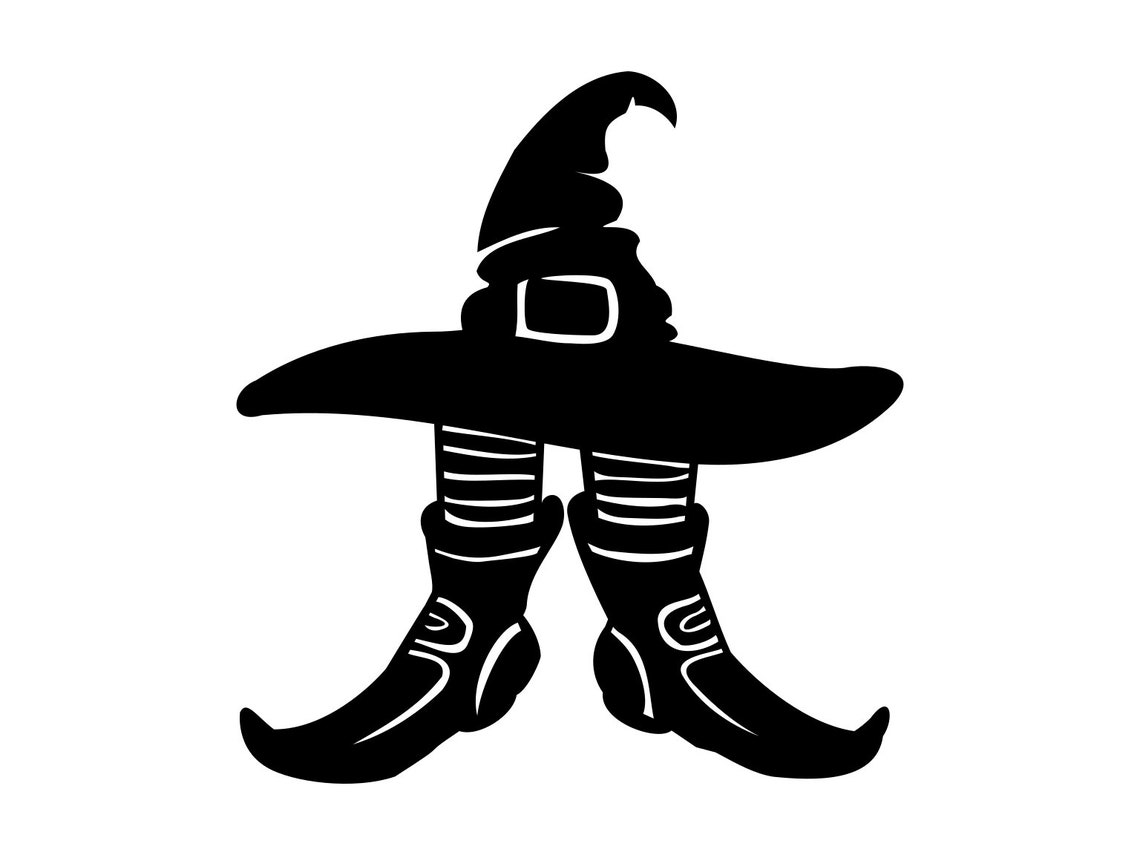 Witch Hat Svg Witch Legs Svg Silhouette Cutting File Clipart | Etsy