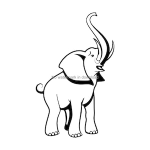 Elephant SVG File: Cutting Clipart Vector (Digital Download)