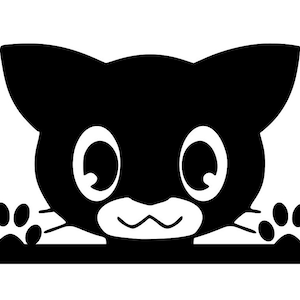 Spähende Katze SVG: Kätzchen Silhouette Clipart (digitaler Download)